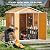 CDCASA 8x6 FT Resin Storage Shed, Waterproof Large Outdoor Shed with Floor & Lockable Door & Window & Vents, Plastic Tool Shed for Backyard, Patio, Poolside, Lawn, Wood Grain - Brown