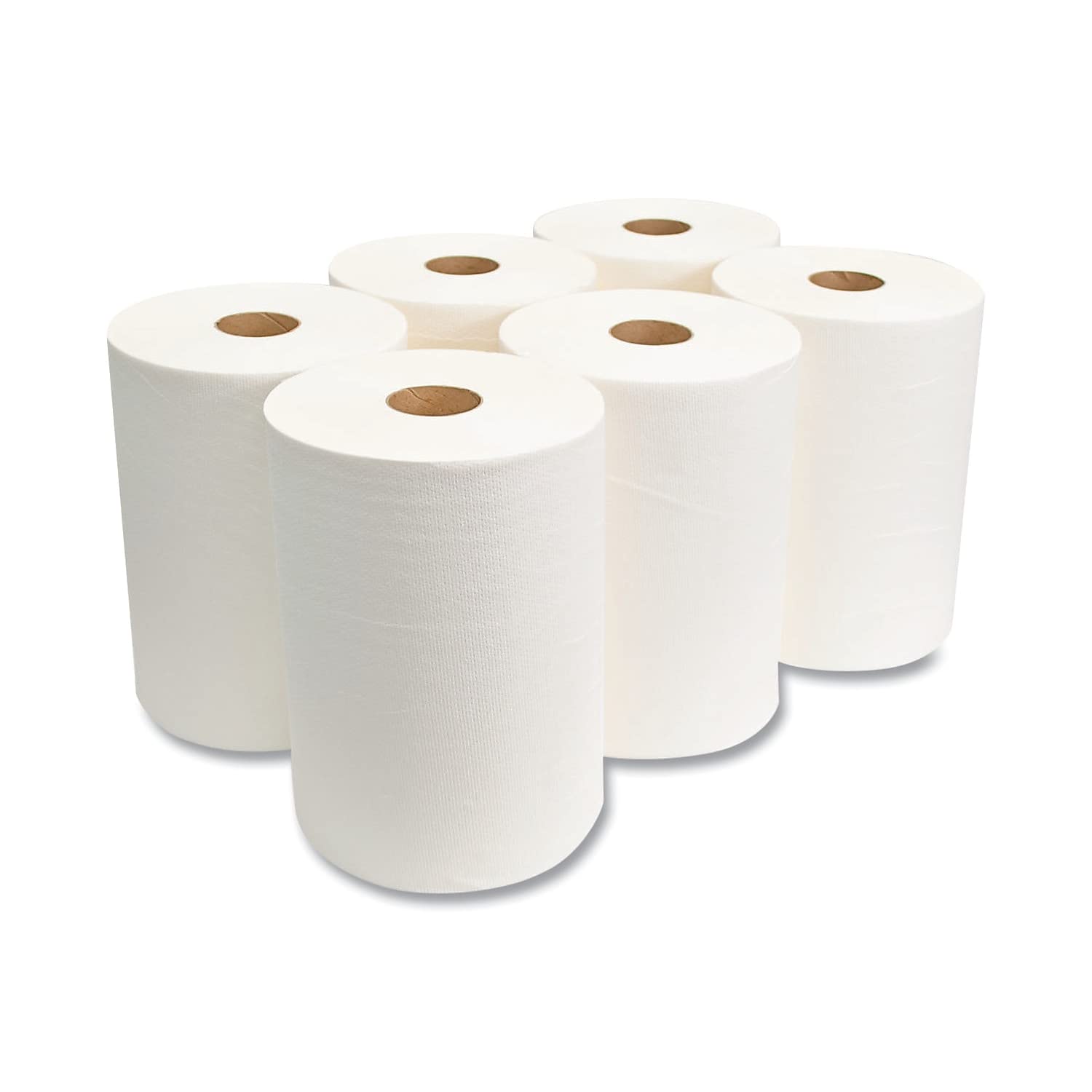 Morcon Paper M610 - Rollo de toallas de bobinado duro, 1 capa, 7.25 pulgadas x 500 pies, color blanco, 6 rollos/caja
