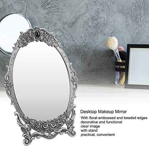 Espejo Ovalado Retro para Maquillaje de Escritorio miniatura 3