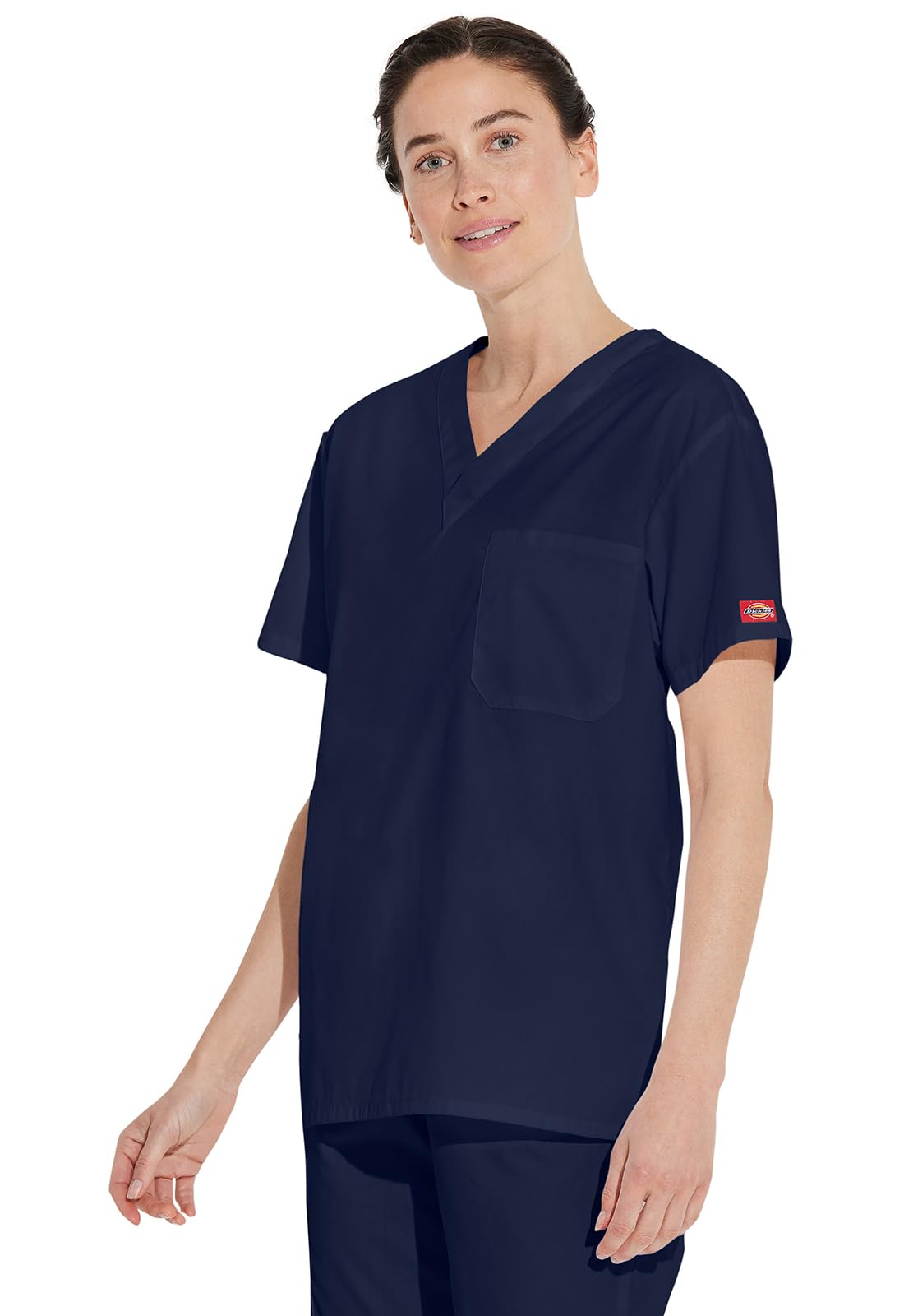 Dickies EDS Signature Scrubs dla kobiet i peelingi dla mężczyzn, unisex jedna kieszeń dekolt w serek top z miękkiej szczotkowanej popeliny 83706
