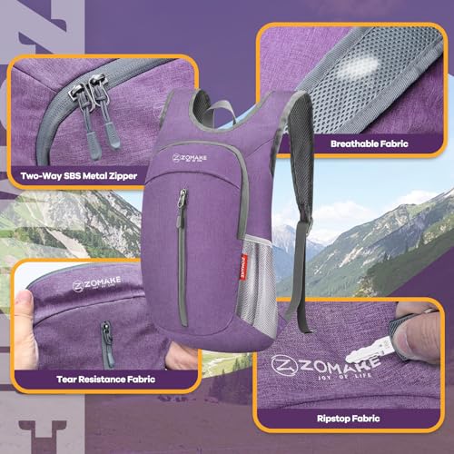 Mochila plegable ligera ZOMAKE 10L para senderismo miniatura 6