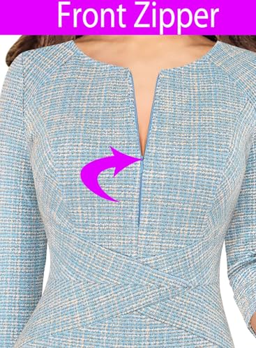 Image of VFSHOW Womens Slim Zipper Up Work Business Office Party Bodycon Pencil Sheath Dress