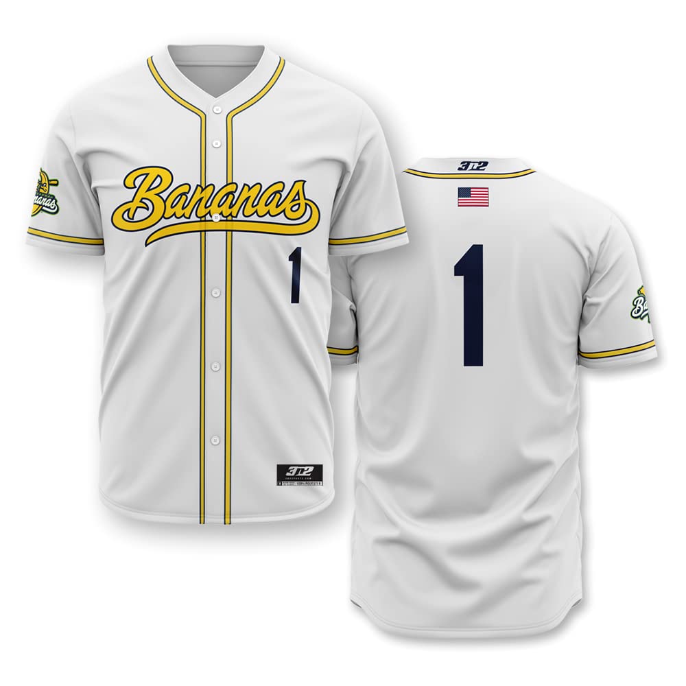 Savannah Bananas Unisex Shortsleeve 3n2 White Game Jersey