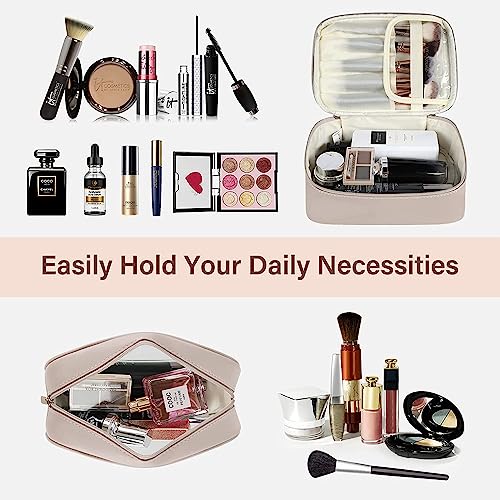 Umumpingg Clear Makeup Bag Travel Beige 2 Pcs Cosmetic Bags Clear Toiletry Bags Cosmetic Bags For Women Make Up Travel Bags Makeup Pouch Organizer For Women Girls,Makeup Bag Set #TOP6