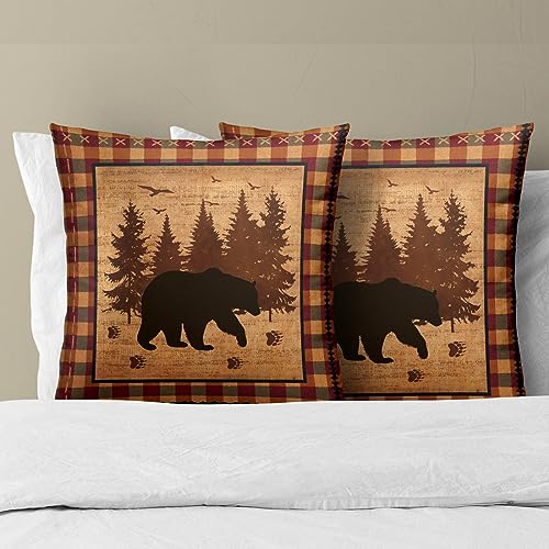 Imiss-Bear-Throw-Pillow-Covers-18×18-Inch-Set-of-2-Forest-Cabin-Nature-Wildlife-Square-Pillowcase-Buffalo-Plaid-Decorative-Cushion-Cover-for-Outdoor-Sofa-Bedroom-Car Imiss Bear Throw Pillow Covers 18×18 Inch Set of 2 Forest Cabin Nature Wildlife Square Pillowcase Buffalo Plaid Decorative Cushion Cover for Outdoor Sofa Bedroom Car