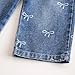 Toddler Vintage Jeans Cute Bow Retro Cropped Denim Pants Kids Girls Elastic Waist Fashion Casual (Blue, 18-24 Months)
