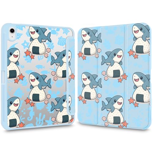 Coque iPad Air 11 antichoc transparente anti-rayures motif requins et stylet
