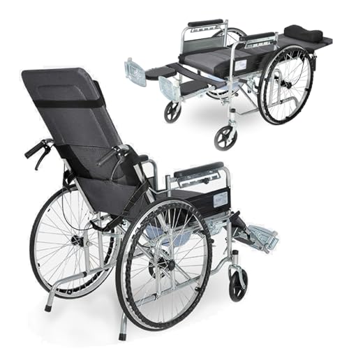 Reclining Wheelchair for Adults with Tray and Support