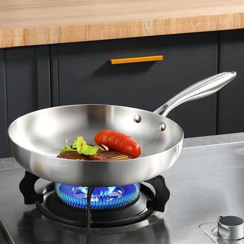 Miniatura 4 de Triply - Sartén de grado profesional, sartén de acero inoxidable, sartén con tapa (sartén de 10 pulgadas con tapa)