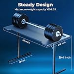 Small Gaming Desk with LED Lights & Power Outlets, 47 Inch Computer Desk with Monitor Stand, PC Gaming Table with Carbon Fiber, Black - Image 3