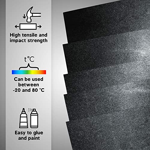 Image of 2 Pack 12x16 ABS Black Plastic Sheet 1 /16 Inch Thick, Moldable Plastic Sheets, Keel Guard, Hard Plastic Sheet, Thin Craft ABS, Plastic Board, Repair, Made in USA