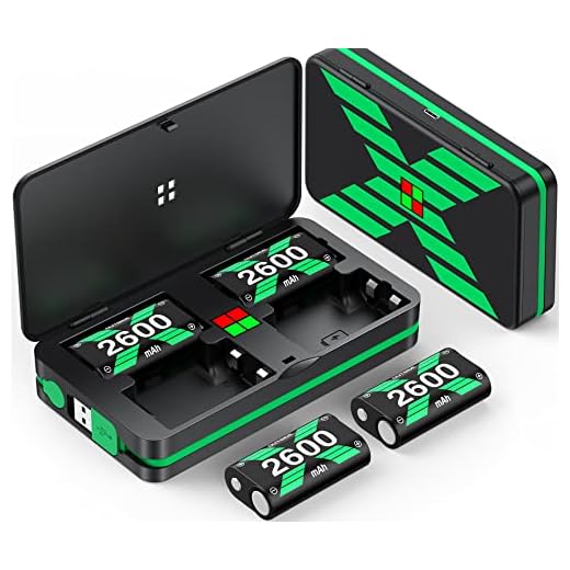 GAMSINGY Akku für Xbox One/Series X&S Controller, 4 Stück Hoher Kapazität Wiederaufladbar 2600mAh Batterien Akku Kompatibel mit Xbox Series X&S/Xbox One S/Xbox One X/Xbox One Elite/Xbox One Controller