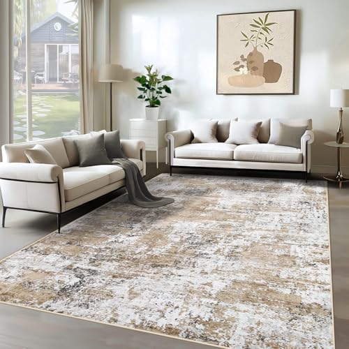 6x9 Washable Abstract Area Rug for Living Room and Bedroom