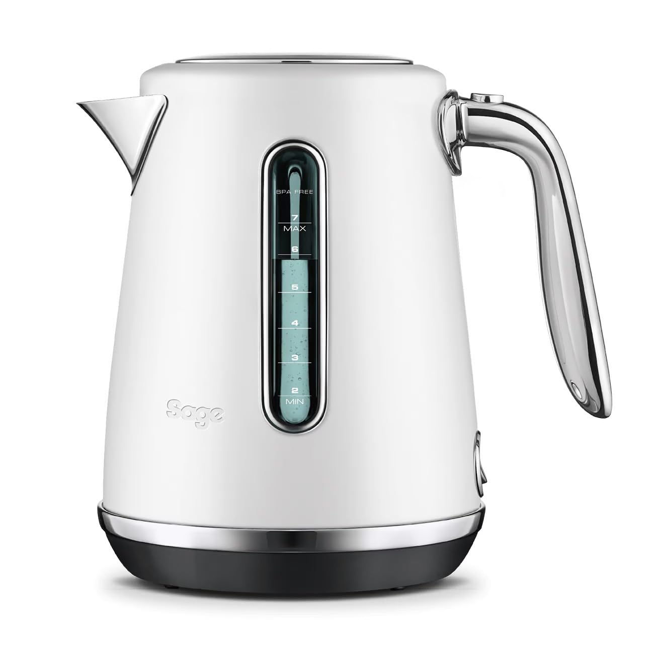 Sage - The Soft Top Luxe Quiet Electric Kettle - Fast Boil, Opens Softly, Elegant Design - 1.7 L Capacity, Cordless, 2400 W - Sea Salt