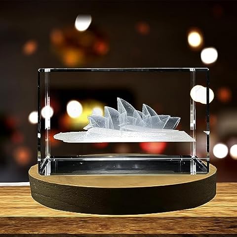 Sydney Opera House 3D Engraved Crystal Collectible Souvenir (Small) Cover