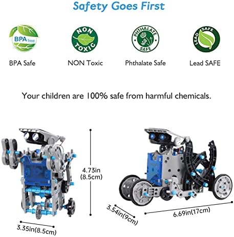 Pakoo STEM Solar Robot Toy 12-in-1 Educational Science Kit DIY Building Toy Construction Engineering Set for Kids Age 8-12 Boys & Girls Birthday Gift, Solar Powered Toy 6 51sSbT KDaL. AC