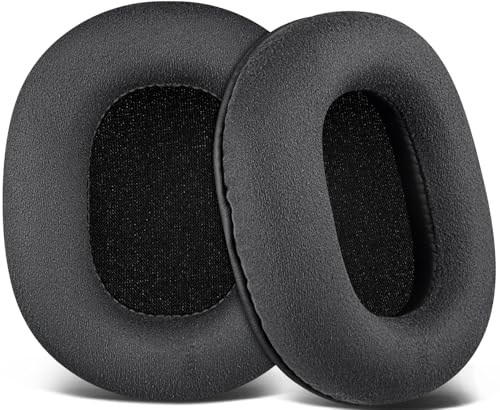 SOULWIT Almohadillas Micro Gamuza Repuesto para Audio Technica ATH M50X M50XBT M50RD M40X M30X M20X MSR7 SX1 Monitor Auriculares, Recambio Almohada Cascos con Espuma de Alta Densidad   Negro