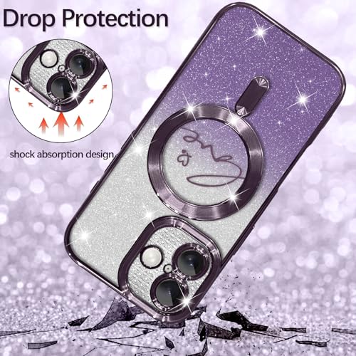 Image of ZIYE Magnetic Case Designed for iPhone 17 Glitter Case-Purple