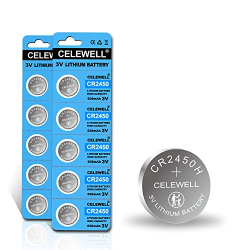 【5-Year Warranty】 CELEWELL 10 Pack CR2450 CR 2450 3V Lithium Battery High Capacity