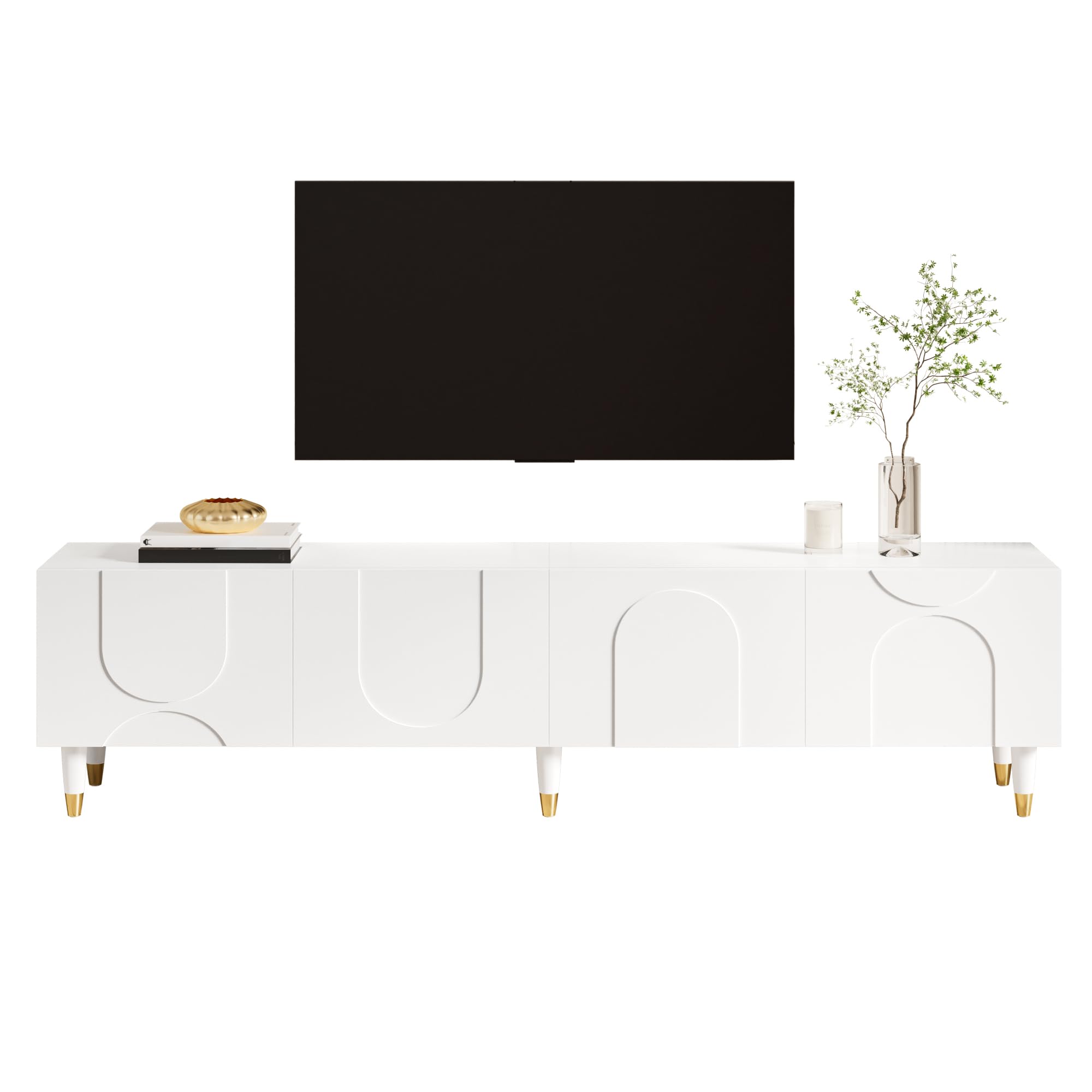 Mueble de TV para salón en blanco, ideal para renovar tu zona de entretenimiento familiar