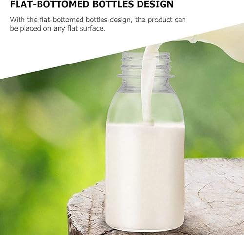 Miniatura 7 de BESPORTBLE 6 botellas de plástico para jugo con tapas, botellas transparentes vacías reutilizables, recipientes transparentes para jugos, agua,