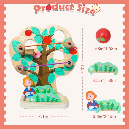 Image of Montessori Ball Drop Toys for 1 Year Old, Gravity STEM Learning Toy Inspired by Newton, Wooden Educational Toys for Toddlers 1-3, Autism Learning Materials for Preschool Boys Girls Deep Thinking