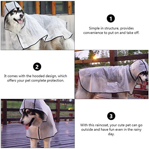 UKCOCO Capa de Chuva para Cachorro Com Capuz Poncho Pet Capa de Chuva Transparente Impermeável Capa
