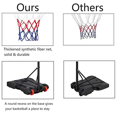 Yaheetech Portable Basketball Hoop Stand Backboard System Height Adjustable 5.2-7 Ft Basketball Goal Indoor Outdoor With Wheels #TOP4