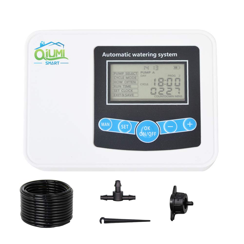 Controller automatico dell'acqua da giardino, prato, fiori da giardino, controller di irrigazione del balcone Irrigazione intelligente per giardino domestico Solare (doppia pompa)