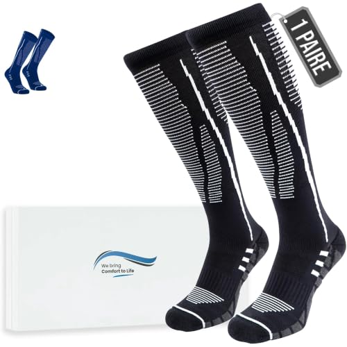 360 RELIEF Bas de Contention Homme - Chaussettes de Contention Femme Pour Salle de Sport, Haltérophilie, Course à Pied - Bas de Contention Légers et Respirants Avec Sac à linge