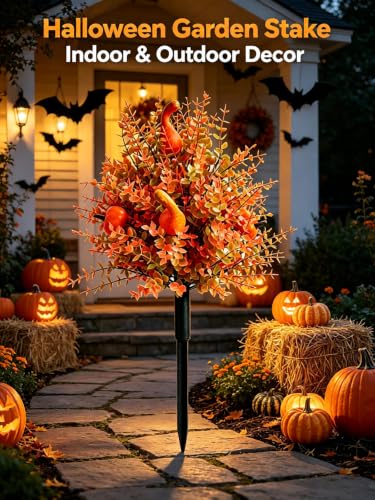 ChayWillow Artificial Fall Pumpkin Gourd Halloween Garden Stake - image 7