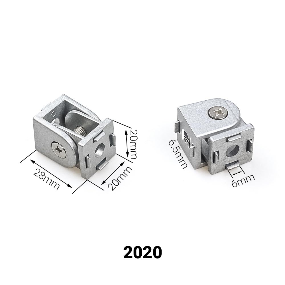 Conector De Ángulo Recto, Bisagra Flexible, Junta Pivotante, Accesorios De Aluminio For Perfiles De Aluminio 2020, 3030, 4040 Y 4545 (2/4 Piezas)(2020 (4pcs))