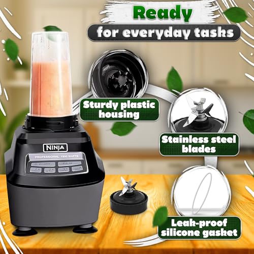Ninja Blender Blade Replacement 6 Fin Male – Ninja Single Serve Blender Blade, 3.35” Stainless Steel for Smooth Blending, Compatible with BL770W/770BRN/740/770A/780C, 30/BL770/780/773CO/771/772 & more