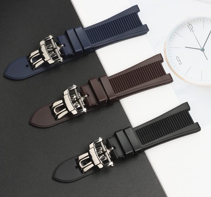 Bracelet montre silicone 25mm finition mate et boucle pliante premium - 7