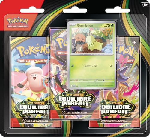 Pokémon : Blister de Trois boosters Méga-Évolution – Équilibre Parfait du (1 Carte Promo Brillante et 3 boosters) JCC Pokémon
