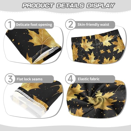 Girls Leggings Fall Golden Maple Leaves Toddler Girls Clothes Leggings for Girls Toddler Girls Leggings 3-4T3