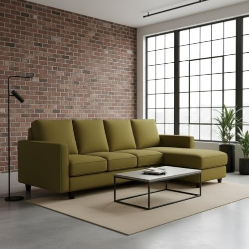 Image of The MM Furniture store Premium Fabric Sofa - Camel (6 Seater - RHS)