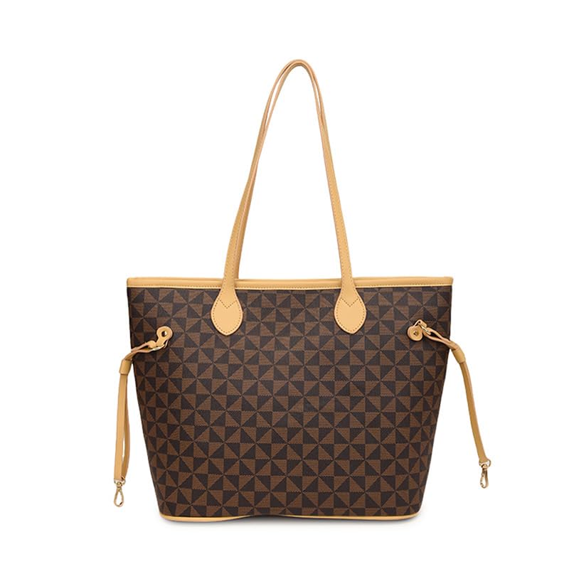 Bolso Tote de Mujer en Cuero PU Marrón 2 pcs con Monederos miniatura 3