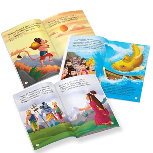 Image of Story Books for Kids (Set of 40 Books) - Ramayana, Hanuman, Krishna, Surya, Kartikeya, Indra, Vishnu, Balarama, Vaishno Devi, Mooshika - Mythology ... - Read Aloud to Infants, Toddlers - Age 3+