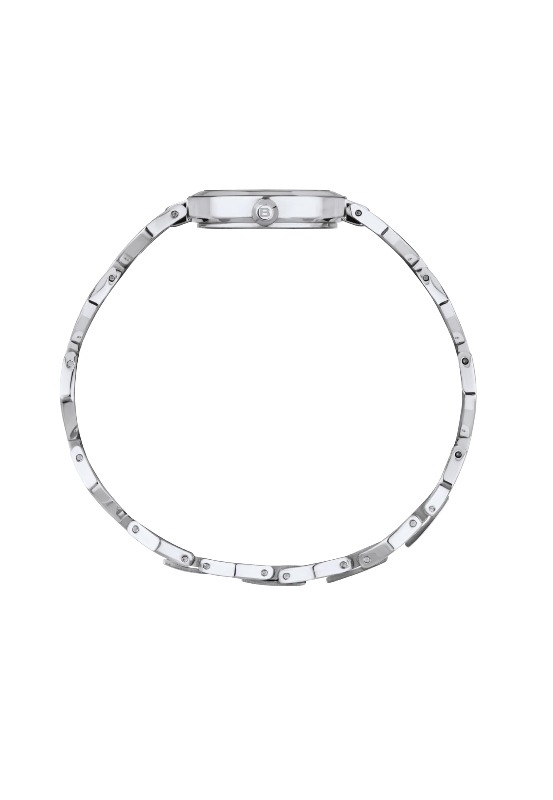 Breil, Collezione Flake, Orologio Donna con Maglie Romboidali in Acciaio, Quadrante Bianco con Lucenti Cristalli, Pratica Chiusura a Gioielleria Regolabile 13.5-19 cm, Idee Regalo Donna, Silver-Bianco