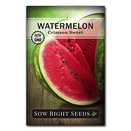 Sow Right Seeds - Watermelon Seed Collection For Planting - Crimson Sweet, Allsweet, Sugar Baby, Tendersweet, And Golden Midget Melon Seeds - Non-Gmo Heirloom Seeds To Plant A Home Vegetable Garden #TOP3