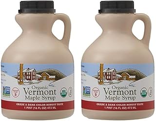 Hidden Springs Maple Organic Vermont Maple Syrup, Grade A Dark Robust (Formerly Grade B), 16 Ounce, 1 Pint, Family Farms, ...