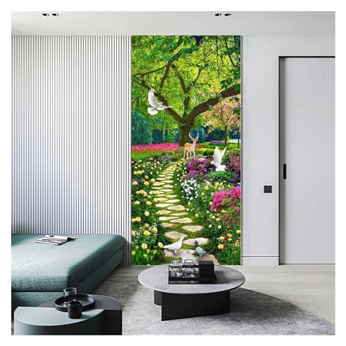 Sticker porte forêt rénovation rapide porte abîmée 77x200 - 7