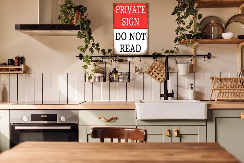 Miniatura 4 de Cartel vintage privado con texto en inglés "Do Not Read", con citas divertidas y amistosas, letrero de metal para regalo de lectura retro para