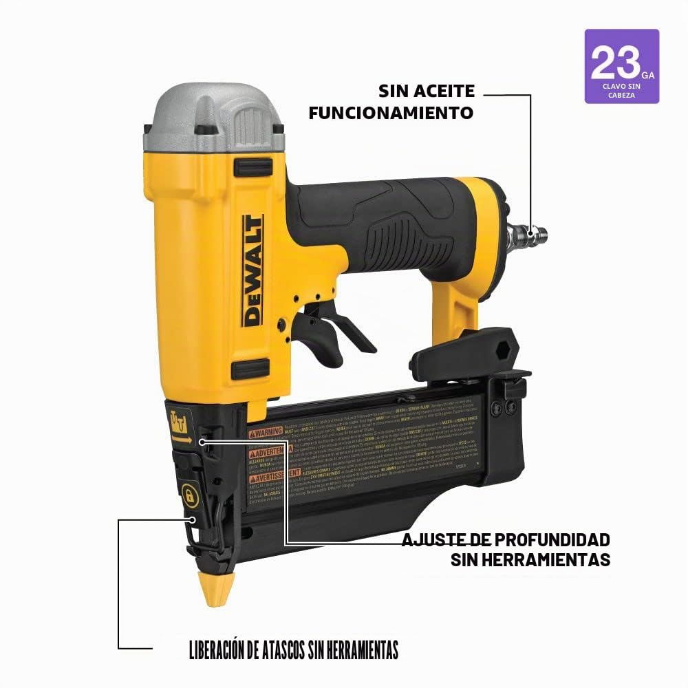 DEWALT Clavadora de pin, calibre 23, 2 pulgadas (DWFP2350K)