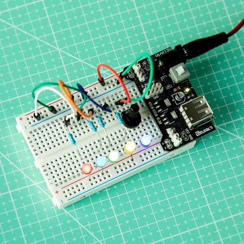 Image of ELEGOO 6PCS 400 Point Breadboard Kit Solderless Breadboards for Arduino Project Small Bread Board Electronics for Circuits PCB Prototype Board