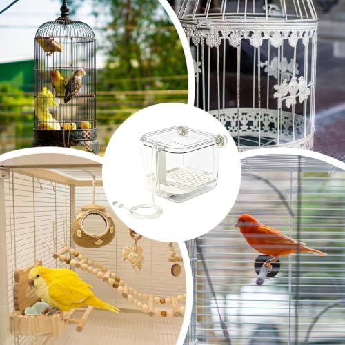Baño de agua circular para pájaros con grifo eléctrico de plástico para agapornis 5