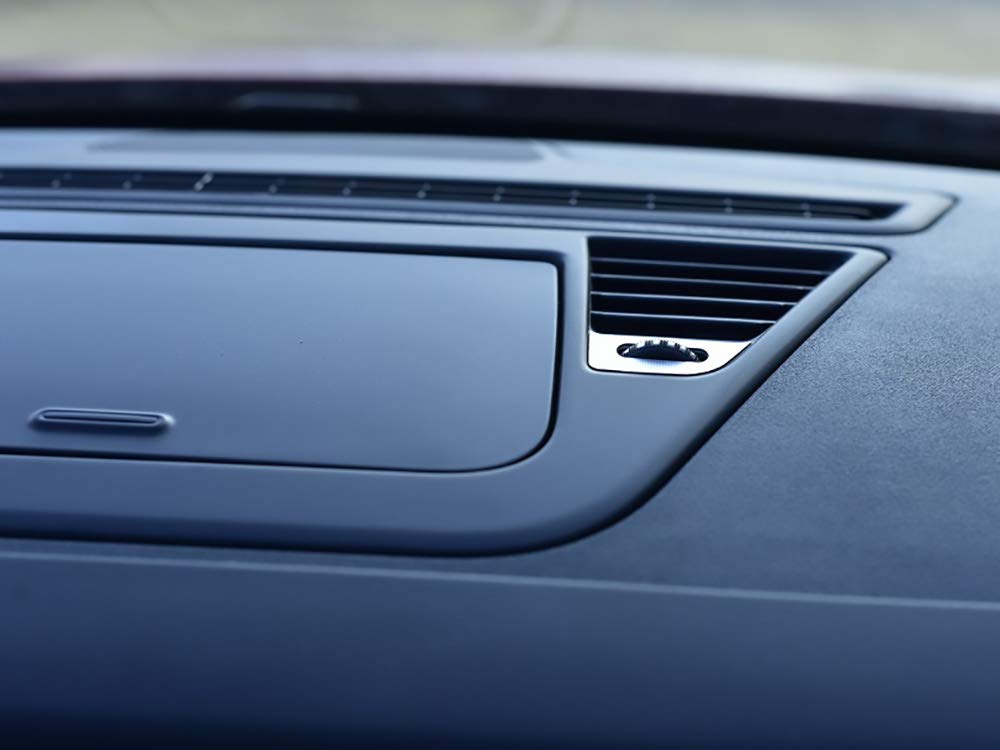 Copertura In Acciaio per Alfa_Romeo GIULIETTA - 2 Pezzi interruttori di aerazione Targa Cornice Inox Metallo Spazzolato Interni Fatto Su Misura Decorazioni Tuning Accessori
