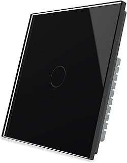 LIVOLO Intermediate Switch Touch Light Switch Black with LED Indicator with Tempered Glass Panel Wall Light Switch 1 Gang 2 Way, VL-C301S-62