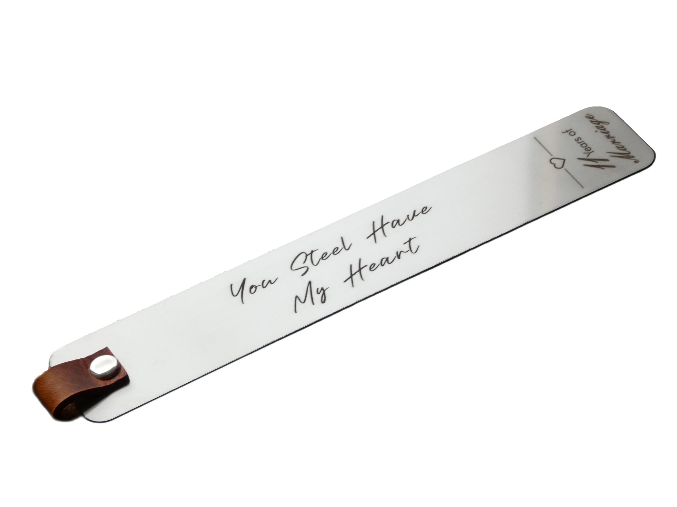 Engraved Steel Bookmark, 11 Years of Marriage 11th Wedding Anniversary Gift (You Steel Have My Heart)